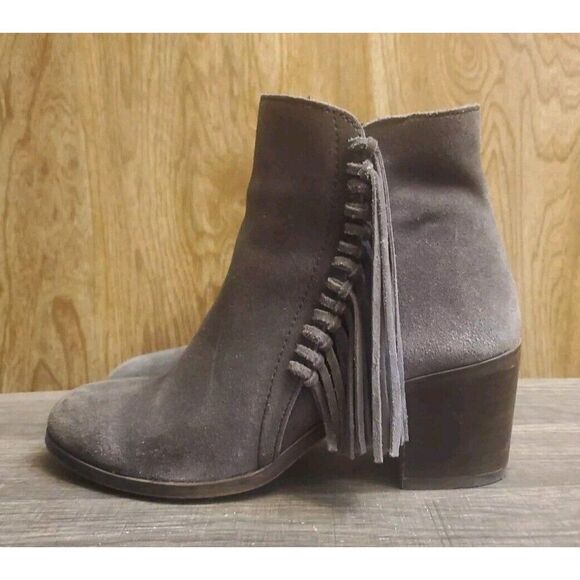 Kenneth Cole Reaction Rotini Fringe Ankle Boots Womens Size 7 Gray - Picture 3 of 11